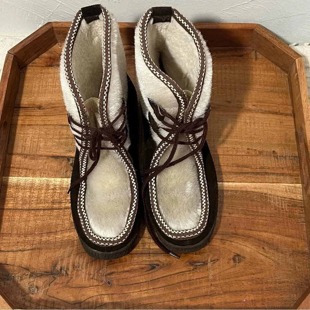 Vintage ski lounger calf hair snow boots 5 / 36